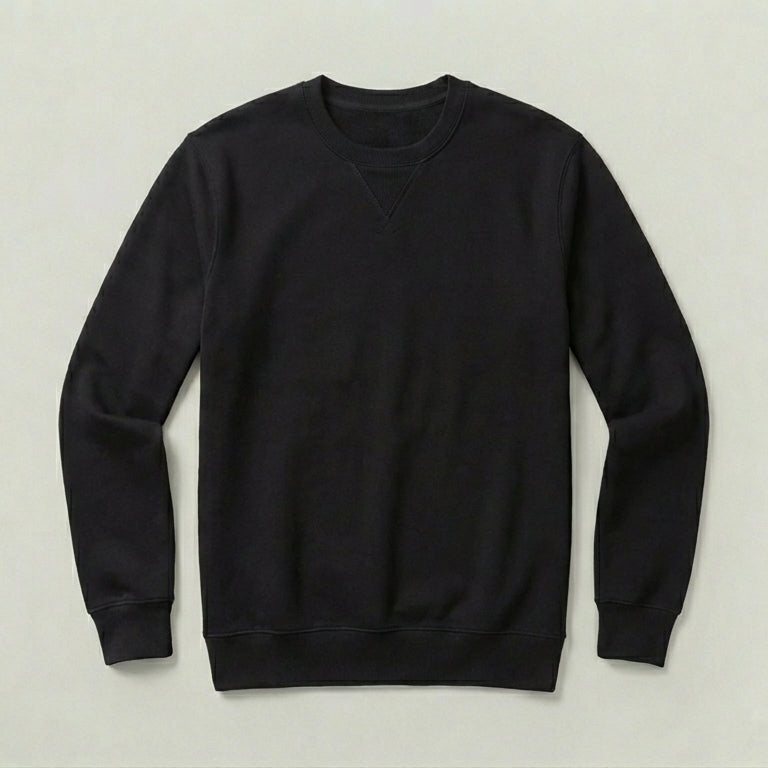 Image 1 of Black V-Stitch Crewneck Sweatshirt