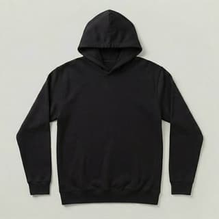 Image 1 of a product Minimalist Black No-Pocket Hoodie