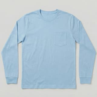 Image 1 of a product Light Blue Pocket Long Sleeve T-Shirt