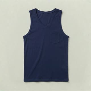 Image 1 of a product Navy Blue V-Neck Pocket Tank Top