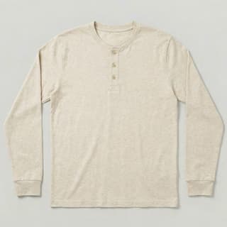 Image 1 of a product Oatmeal Henley Long Sleeve T-Shirt