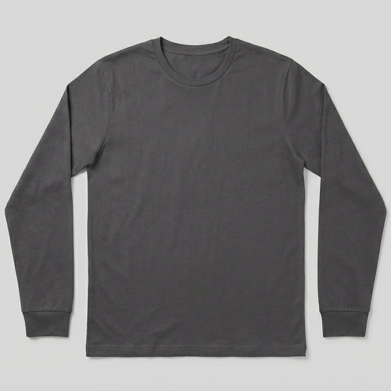 Image 1 of Charcoal Crew Neck Long Sleeve T-Shirt