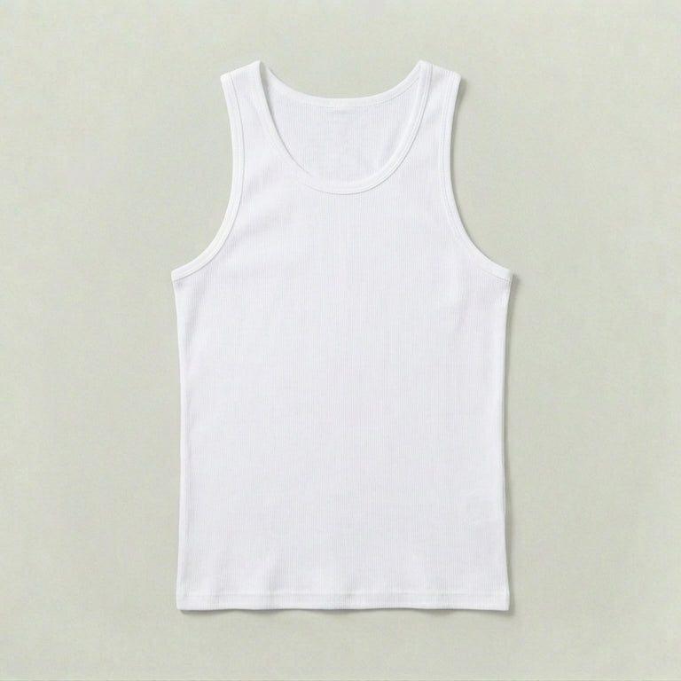 Image 1 of Classic White Ribbed Tank Top