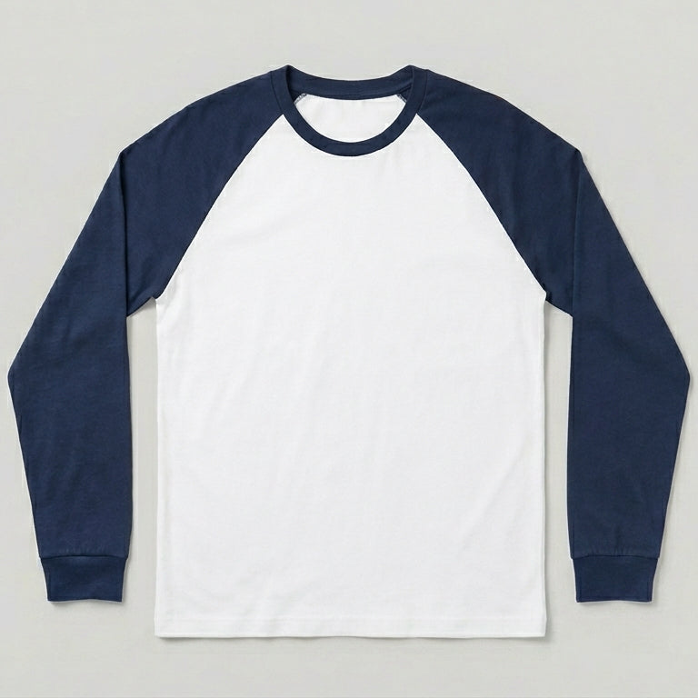 Navy/White Raglan Long Sleeve T-Shirt